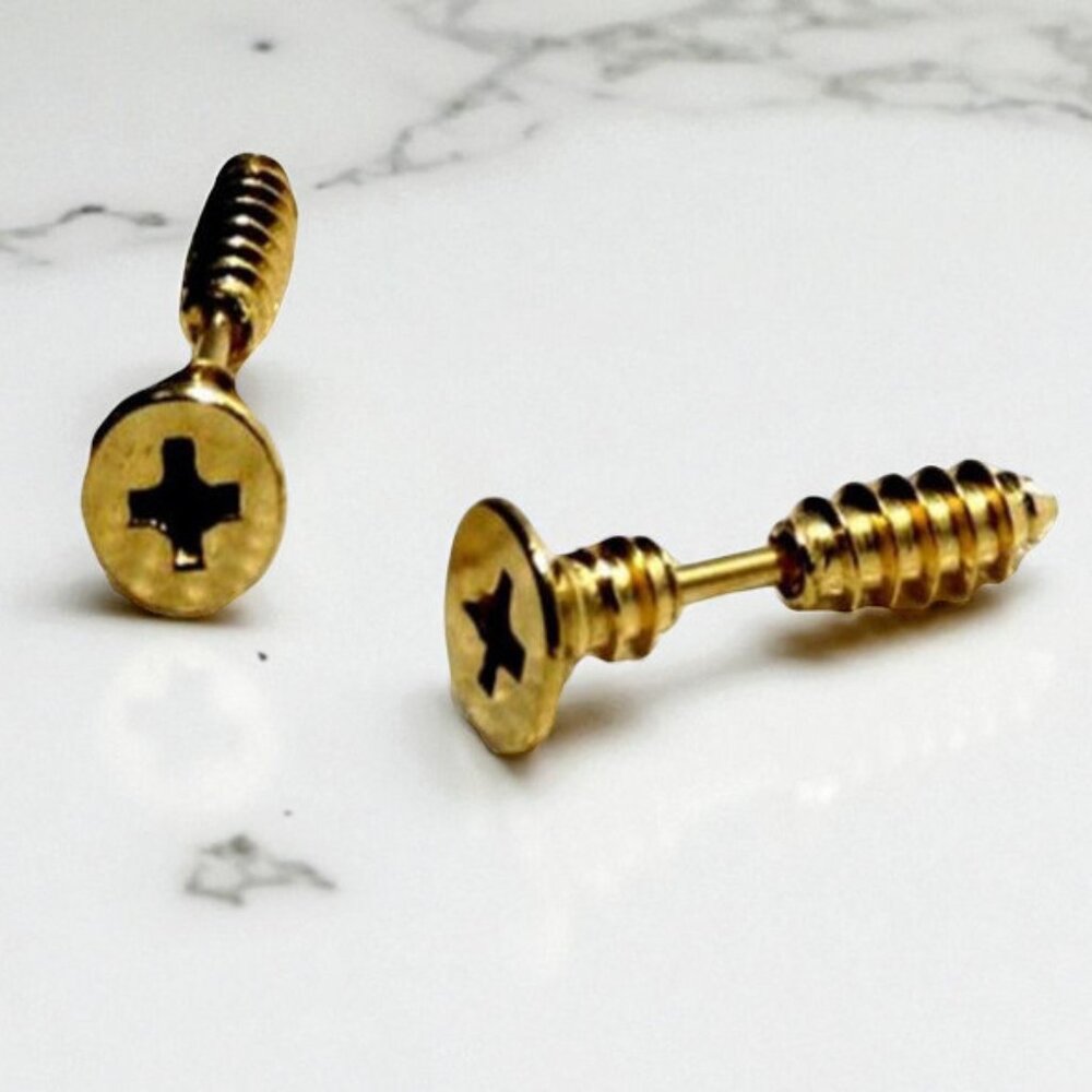 NEW Golden Screw Earrings